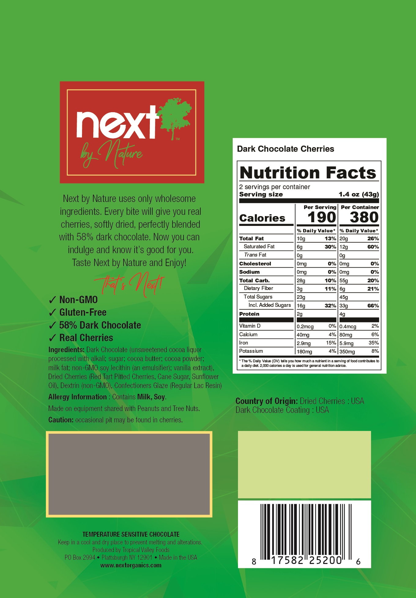 Dark Chocolate Cherries 3 oz - Image 2